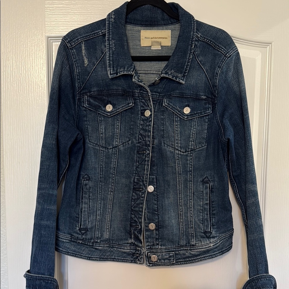 Anthropologie Blue Jean Jacket with Tailored Fit